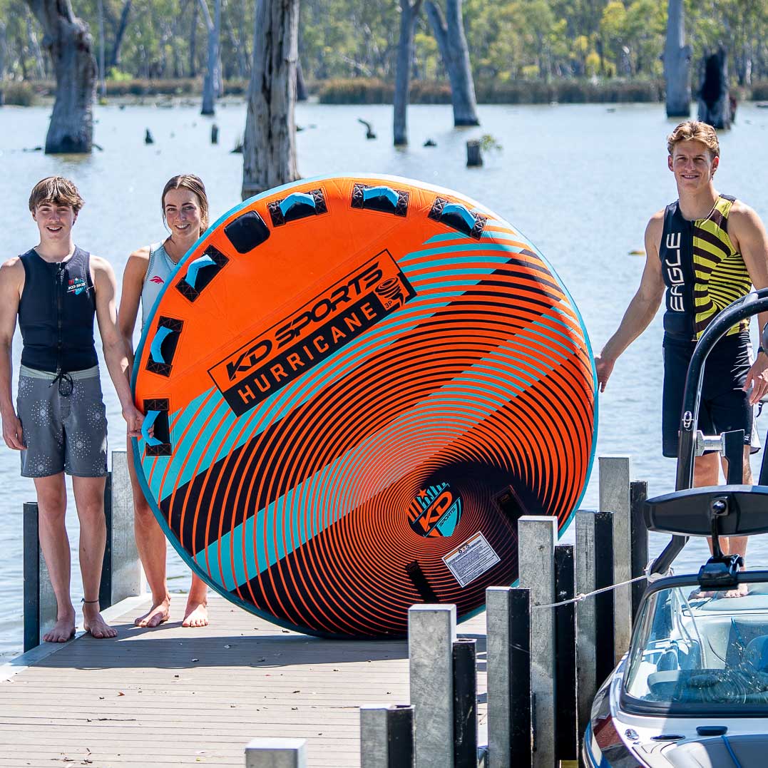 KD Hurricane Tube 3-4 Person Orange/Teal 80"