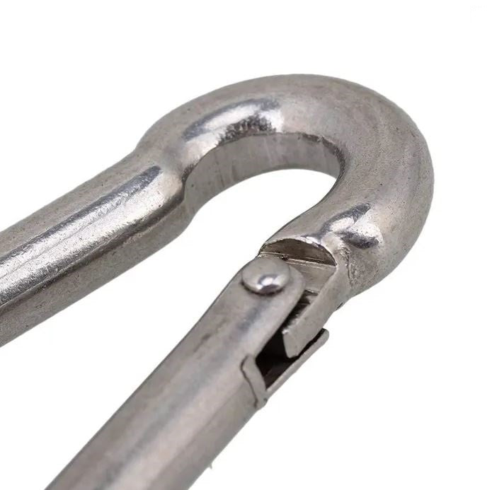 Masterline Stainless Steel Carabiner Clip Silver 3.5" x 3/8"
