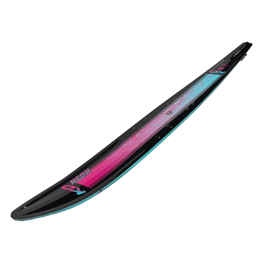 KD Neon Slalom Ski + Axcess & RTP Bindings Pink/Teal