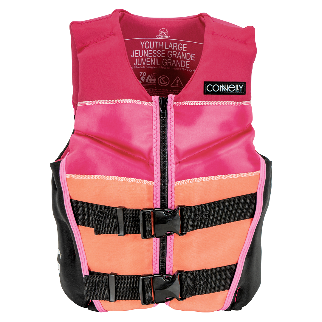 Connelly Youth Classic Neoprene Vest for Girls Pink/Peach