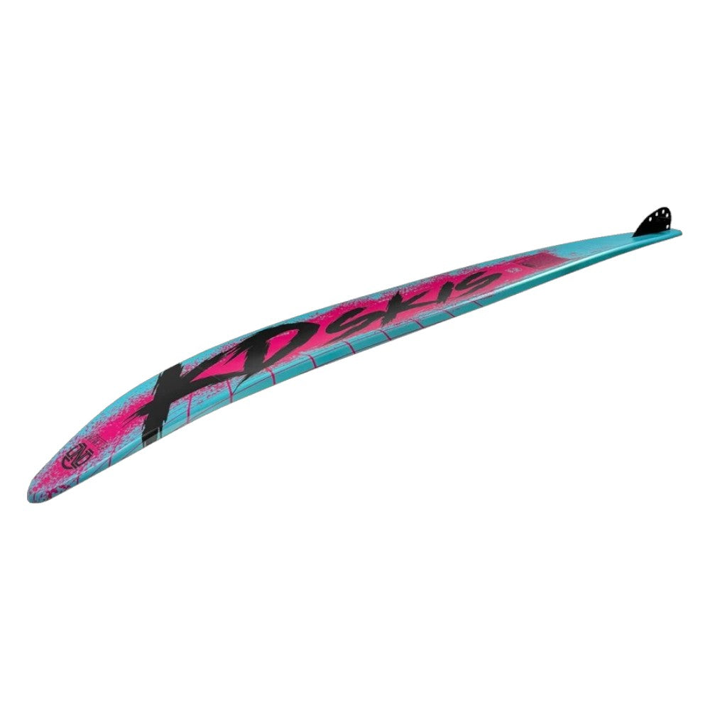 KD Neon Slalom Ski + Axcess & RTP Bindings Pink/Teal