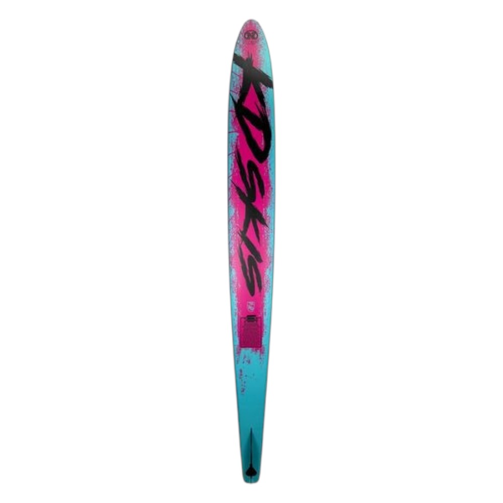 KD Neon Slalom Ski + Bliss & RTP Bindings Pink/Teal