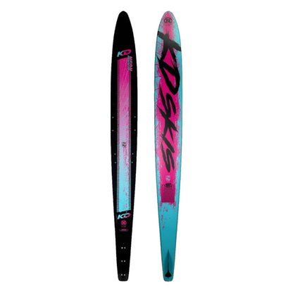 KD Neon Slalom Ski + Axcess & RTP Bindings Pink/Teal