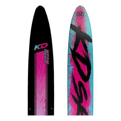 KD Neon Slalom Ski + Axcess & RTP Bindings Pink/Teal