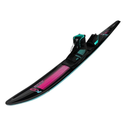 KD Neon Slalom Ski + Bliss & RTP Bindings Pink/Teal