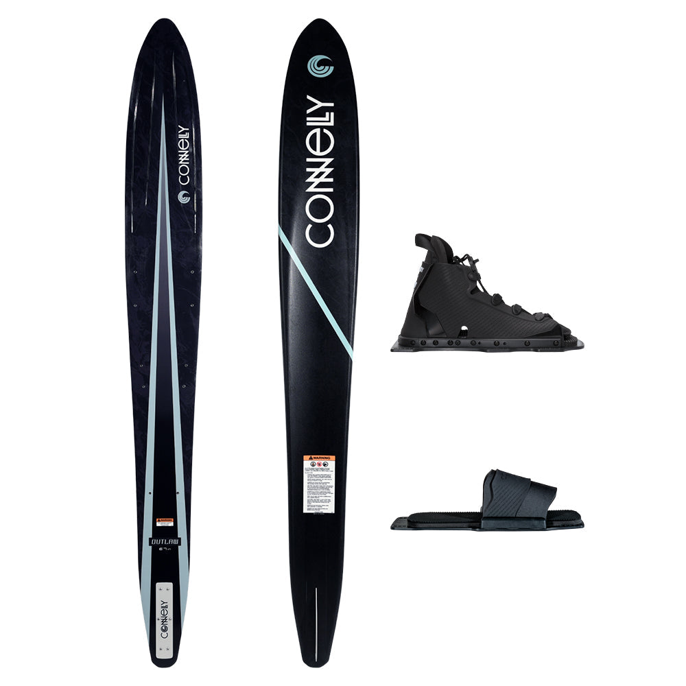 Connelly Outlaw Slalom Ski + Swerve & RTP Bindings Grey/Black