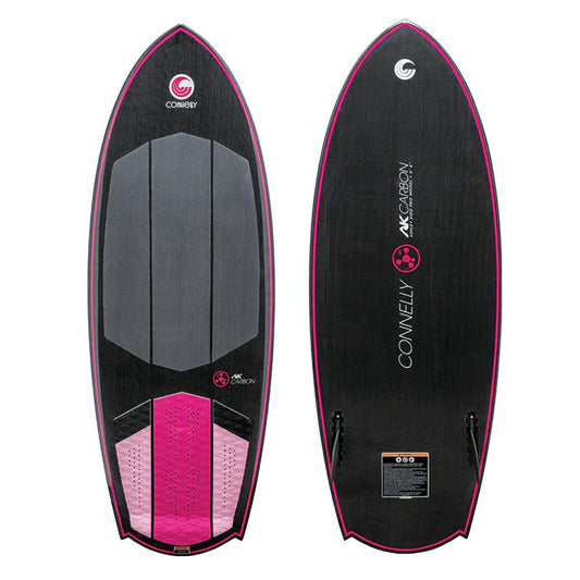Connelly AK Carbon Wakesurf Board Carbon/Pink 4'6"
