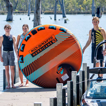 KD Hurricane Tube 3-4 Person Orange/Teal 80"