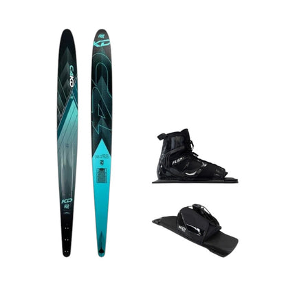KD C4 Slalom Ski + Flex & RTP Bindings Teal/Black
