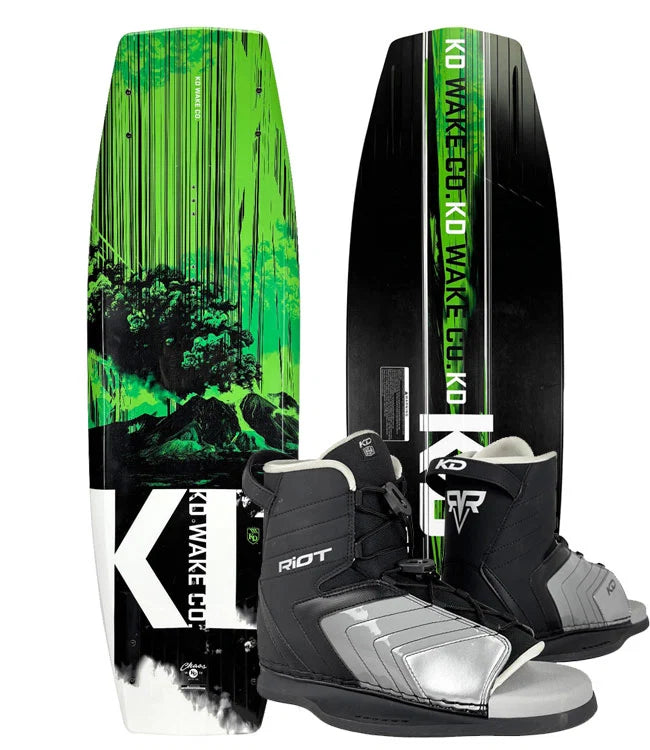 KD Chaos Wakeboard + Riot Boots Green/Silver/Black