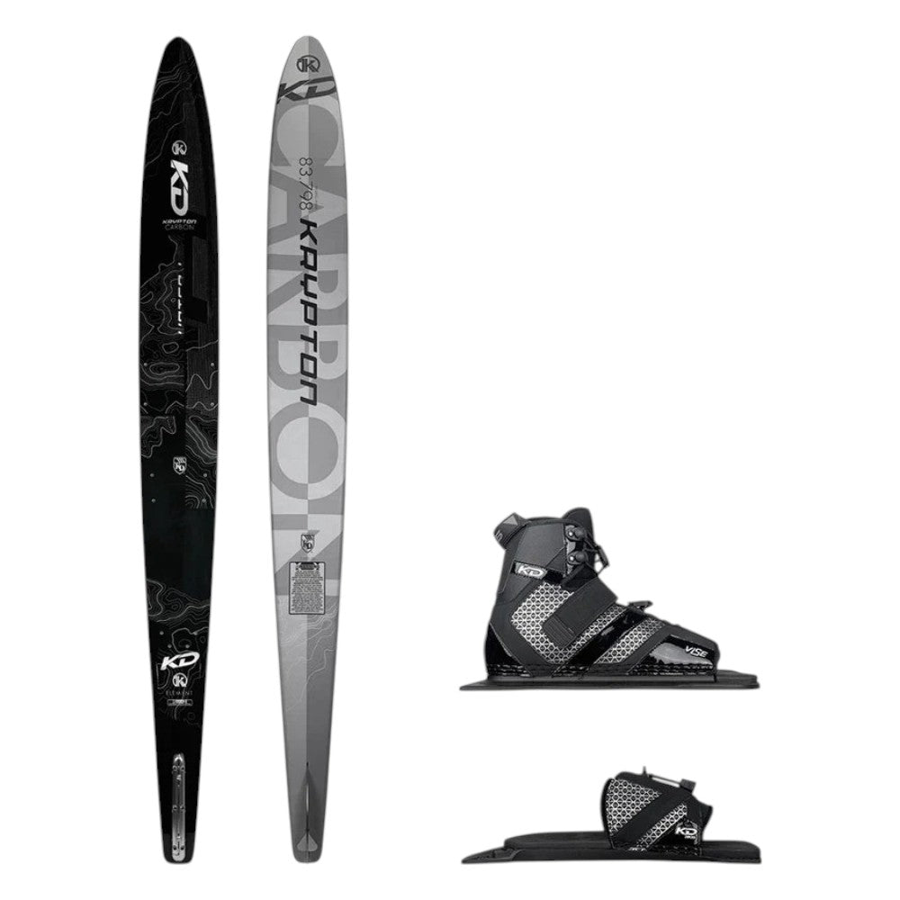 KD Krypton Carbon Slalom Ski + Vise & RTP Bindings Grey/Black