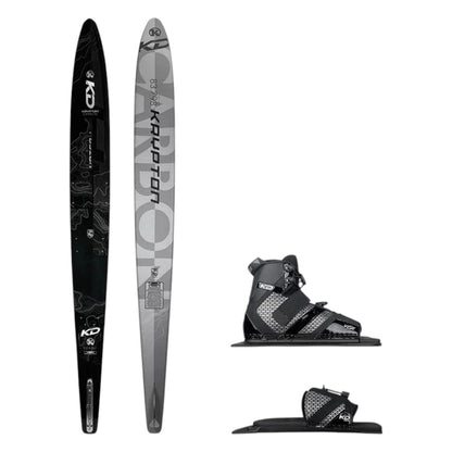 KD Krypton Carbon Slalom Ski + Vise & RTP Bindings Grey/Black