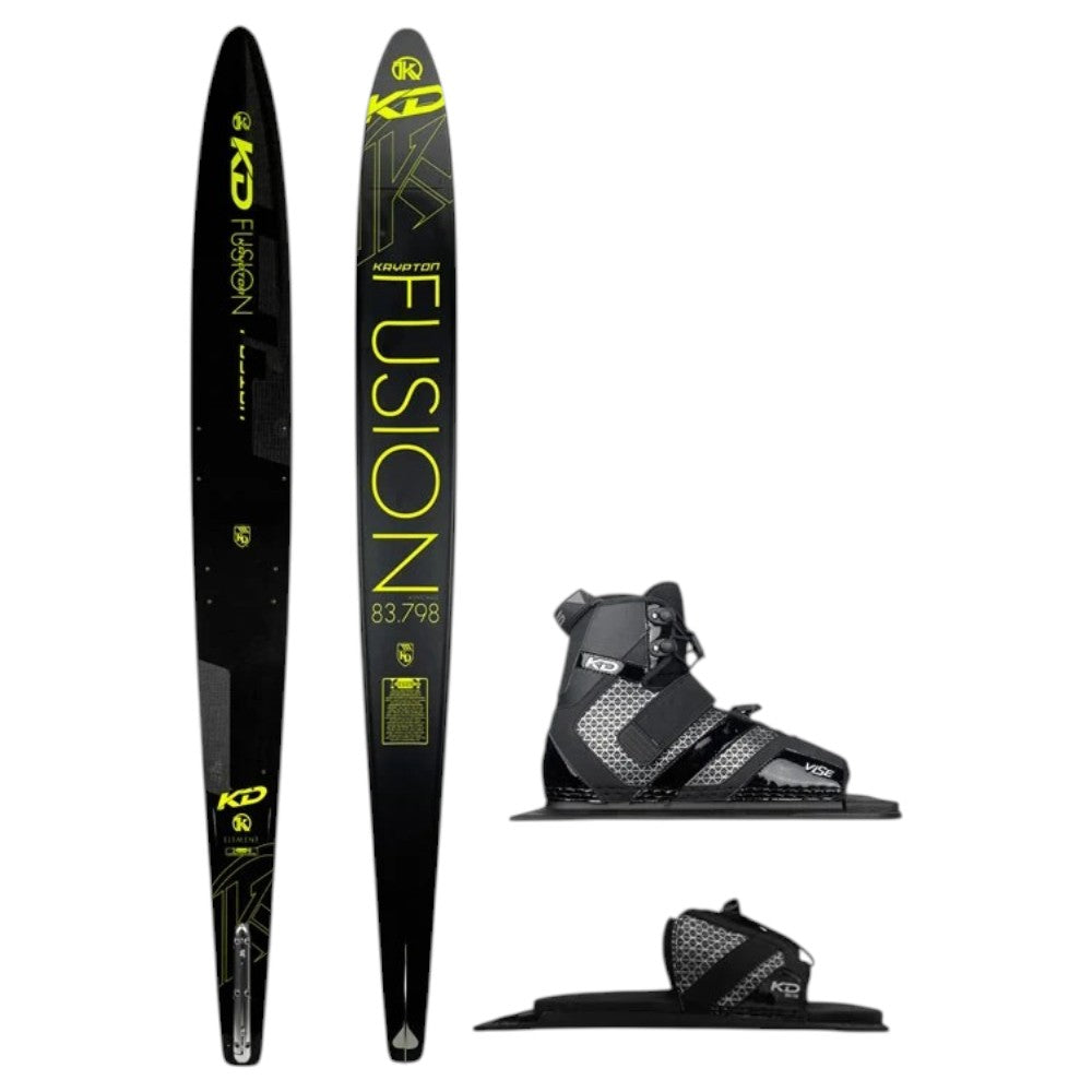 KD Krypton Fusion Slalom Ski + Vise & RTP Bindings Yellow/Black