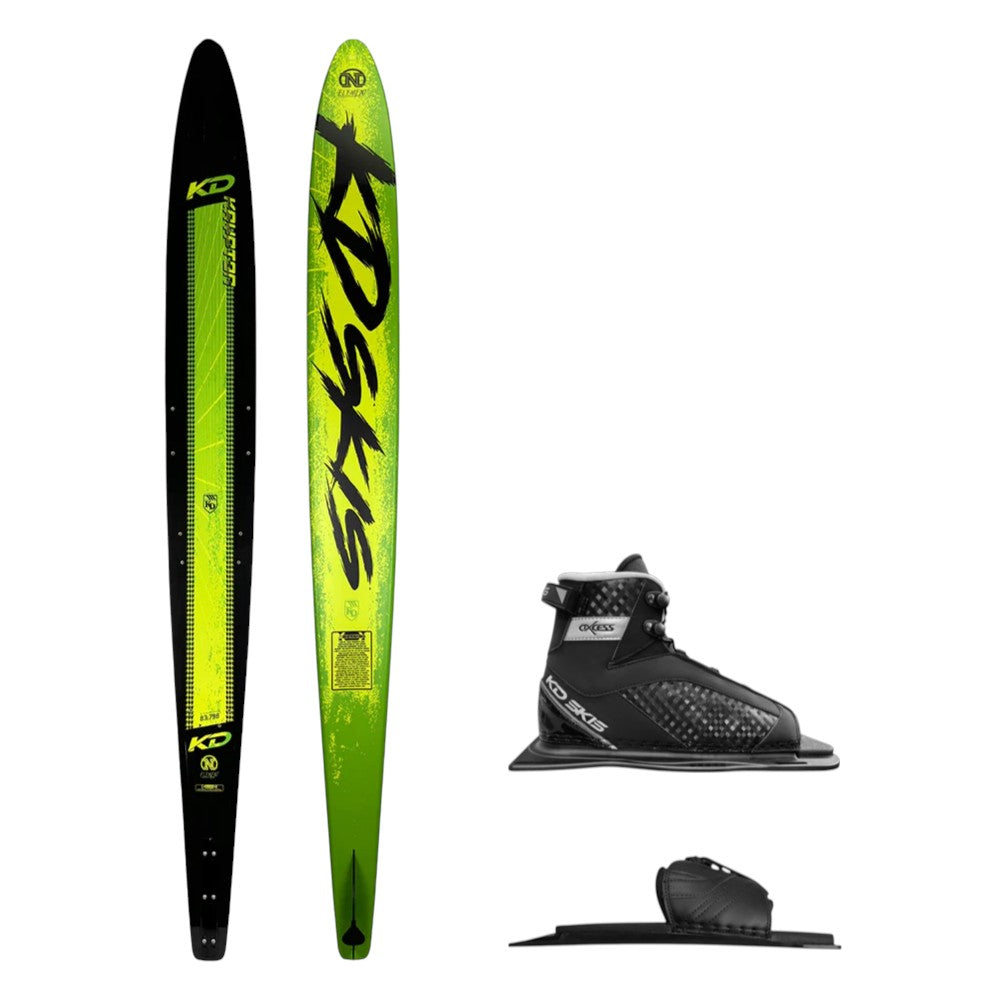 KD Krypton Slalom Ski + Axcess & RTP Bindings Green/Yellow