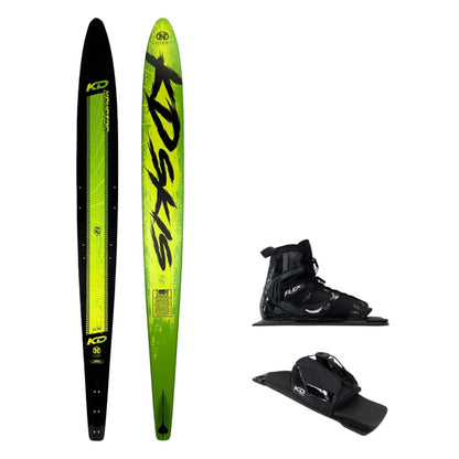 KD Krypton Slalom Ski + Flex & RTP Bindings Green/Yellow