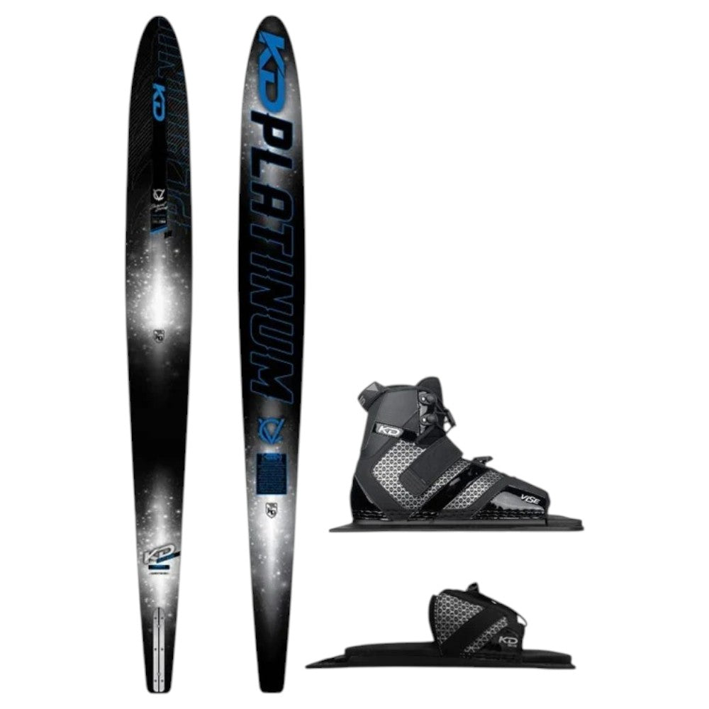 KD Platinum CV Slalom Ski + Vise & RTP Bindings Teal/Black
