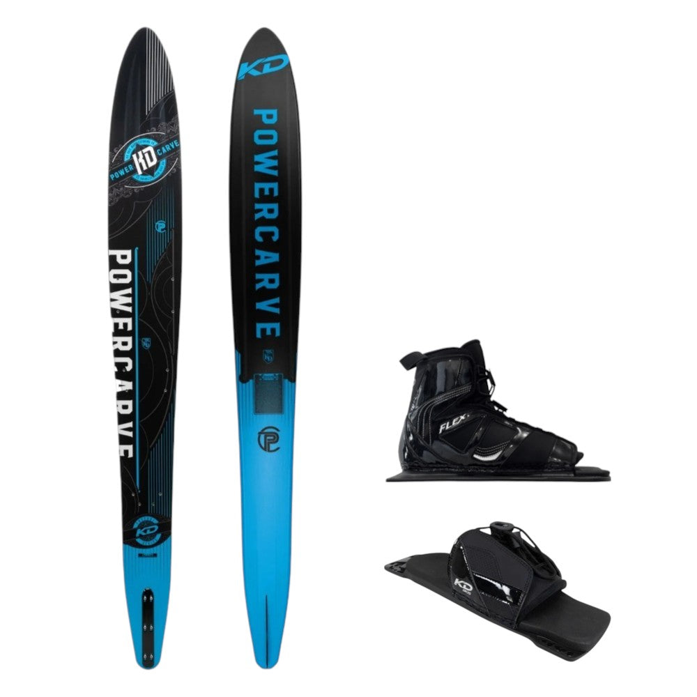 KD Powercarve Slalom Ski + Flex & RTP Bindings Blue/Black