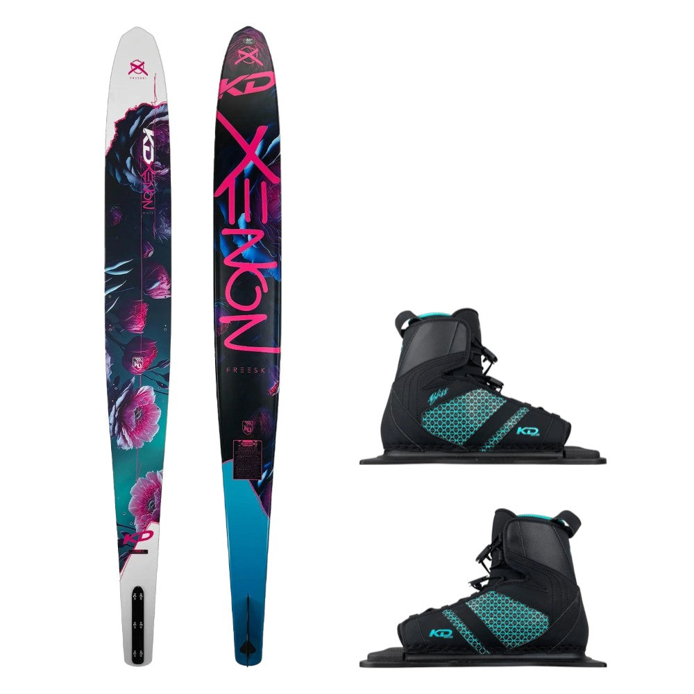 KD Xenon Slalom Ski + Bliss & RTP Bindings Purple/White 66"