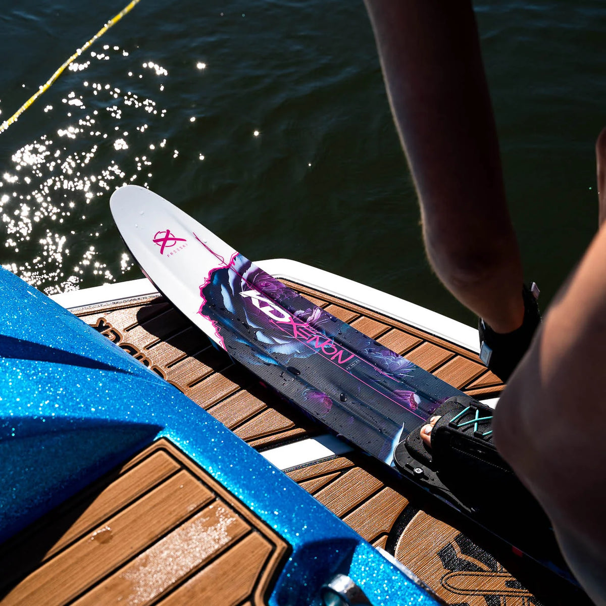 KD Xenon Slalom Ski + Bliss & RTP Bindings Purple/White 66"