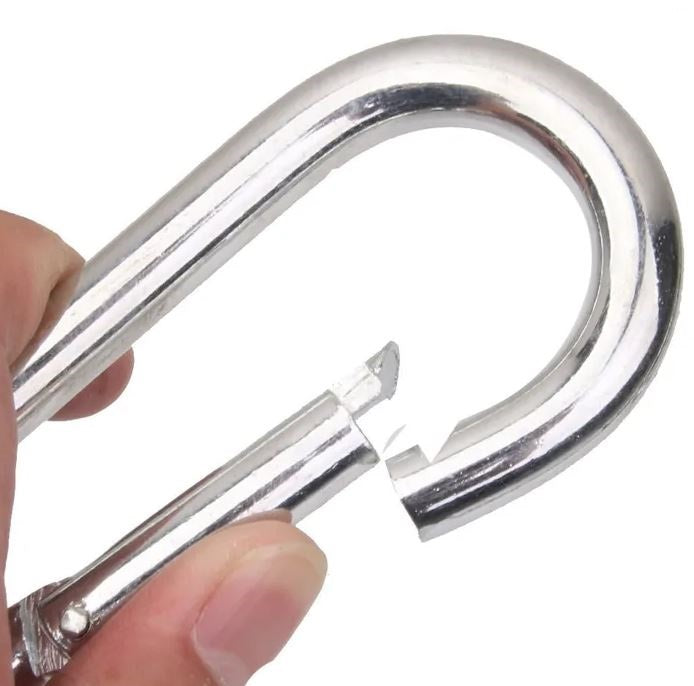 Masterline Stainless Steel Carabiner Clip Silver 3.5" x 3/8"